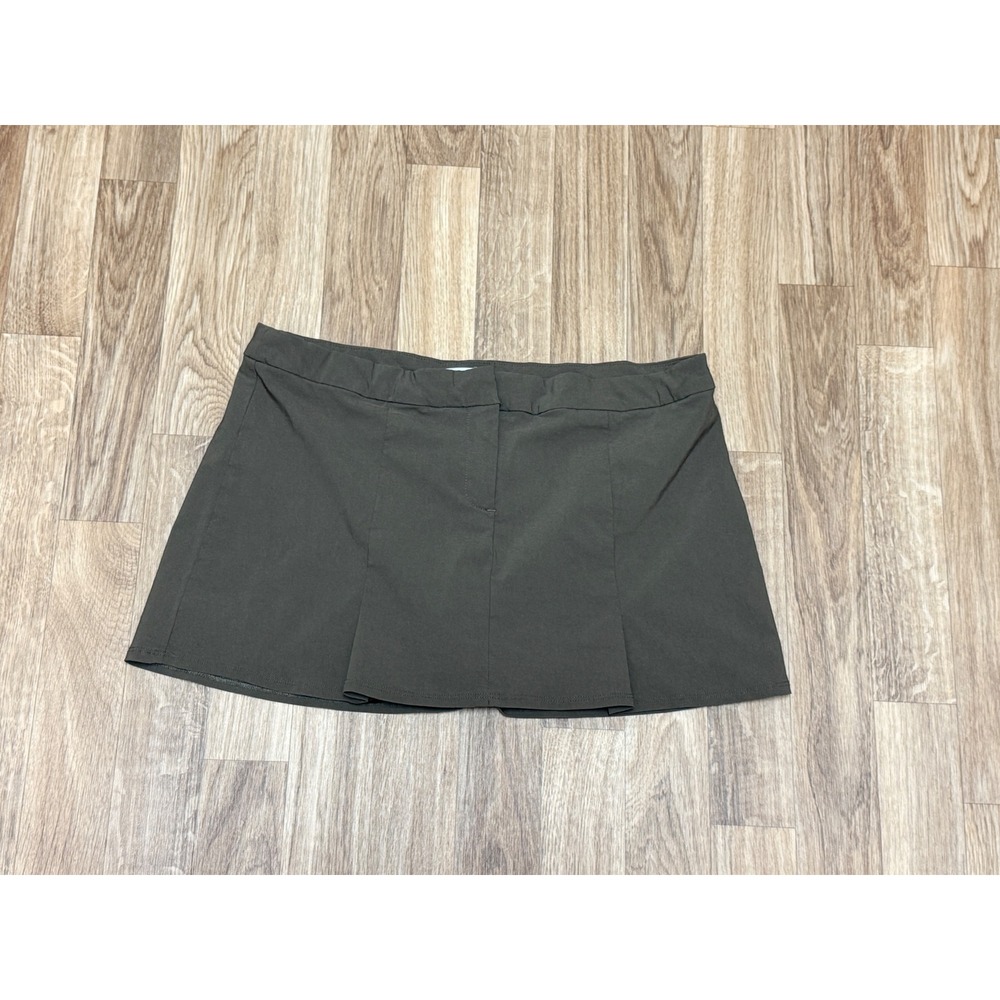 Garage Olive Green Mini Skort Rayon Blend Built-in Shorts Size Medium